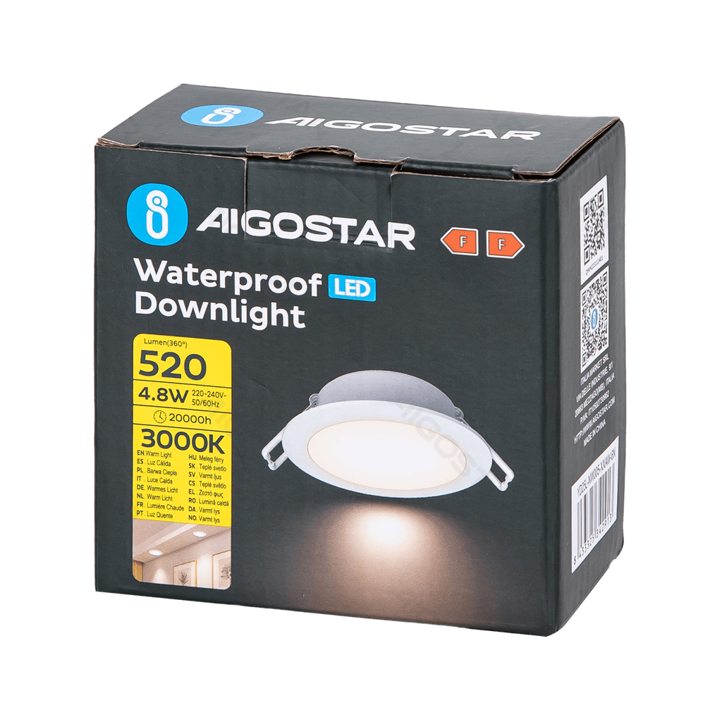 [B10405Q9V] Downlight étanche IP65 4.8W 3000K 1pc