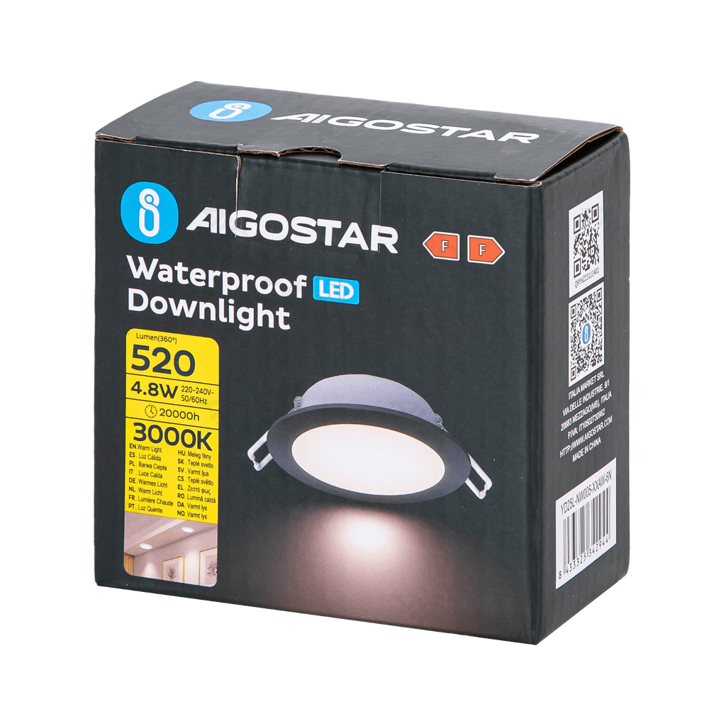 [B10405Q9Y] IP65 Waterproof Downlight 4.8W 3000K 1pc