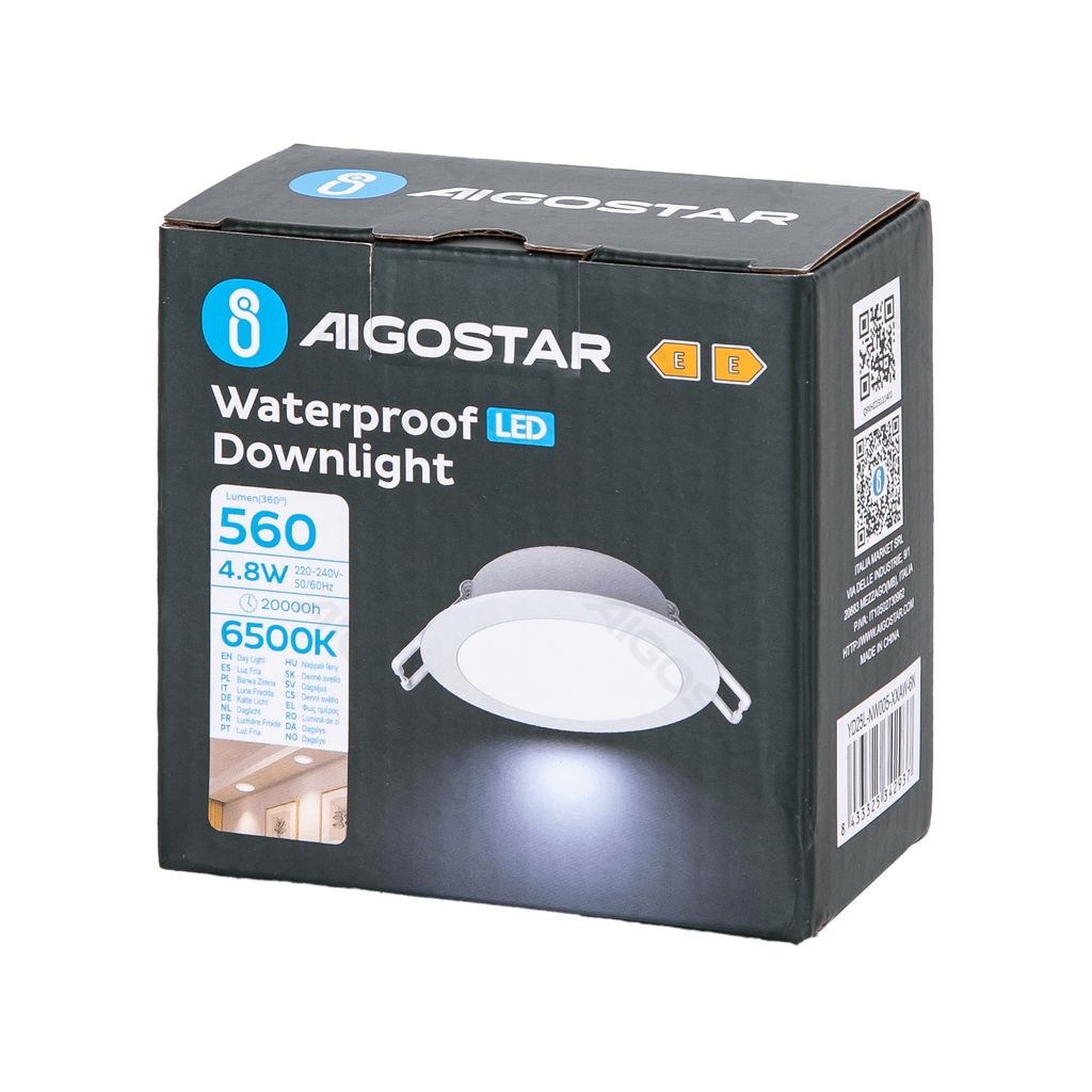 [B10405Q9X] IP65 waterproof downlight 4.8W 6500K 1pc