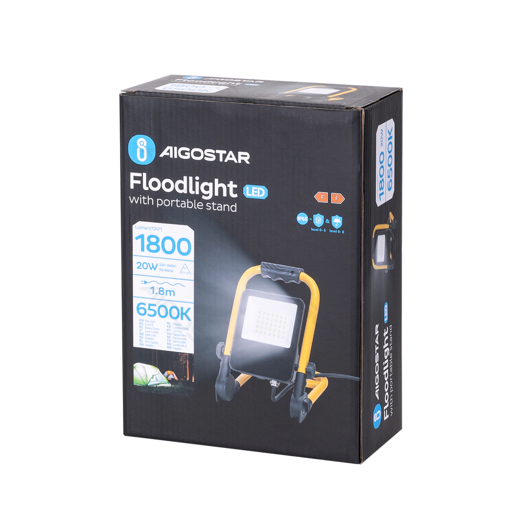 [B10203NT8] Draagbare gegoten werklamp 20W 6500K met netsnoer van 1,8m