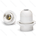 E27 plastic lamp holder with clamp half wire white