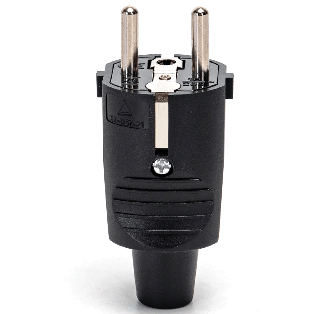 [B20103O99] Deutscher Stecker ohne Kabel, 16 A, schwarz