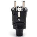 German plug without cable, 16A, black