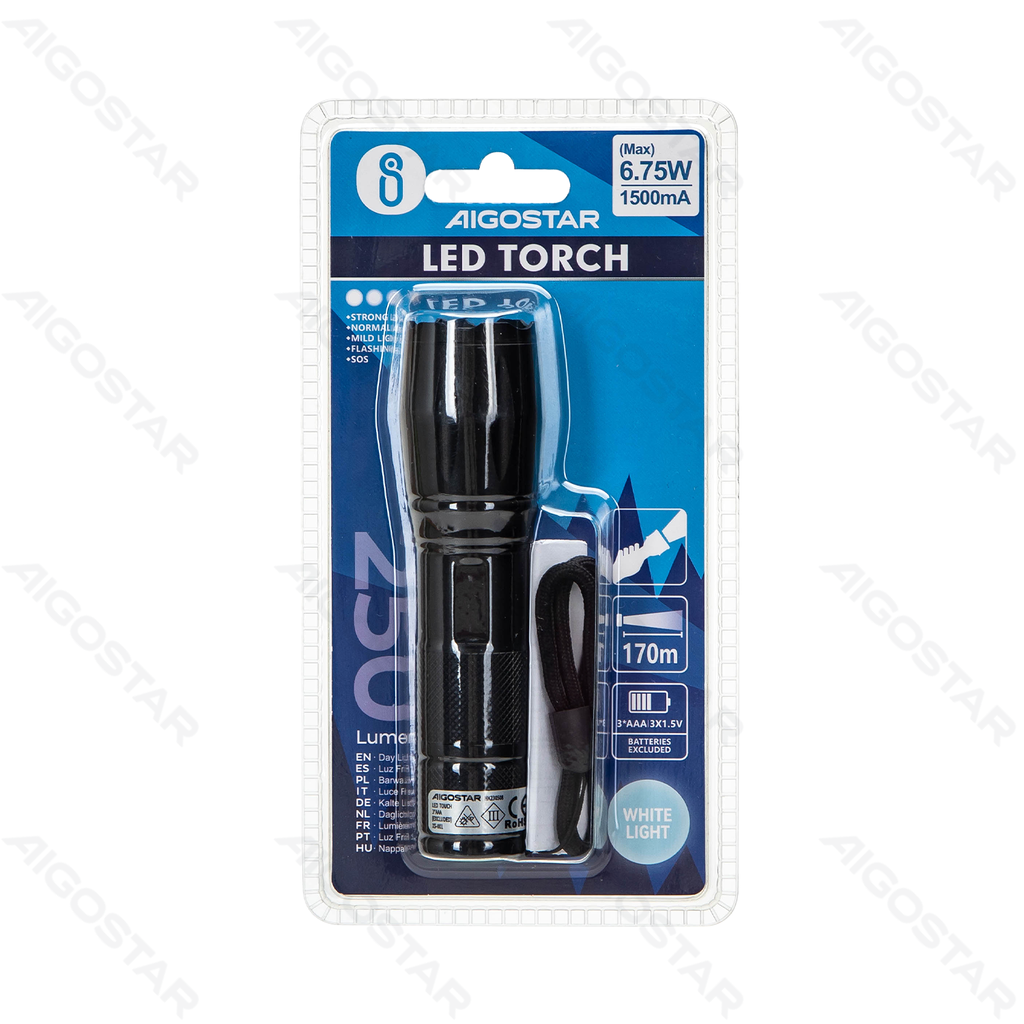[B10501M1J] Zaklamp Instelbare focus 3AAA-batterijen
