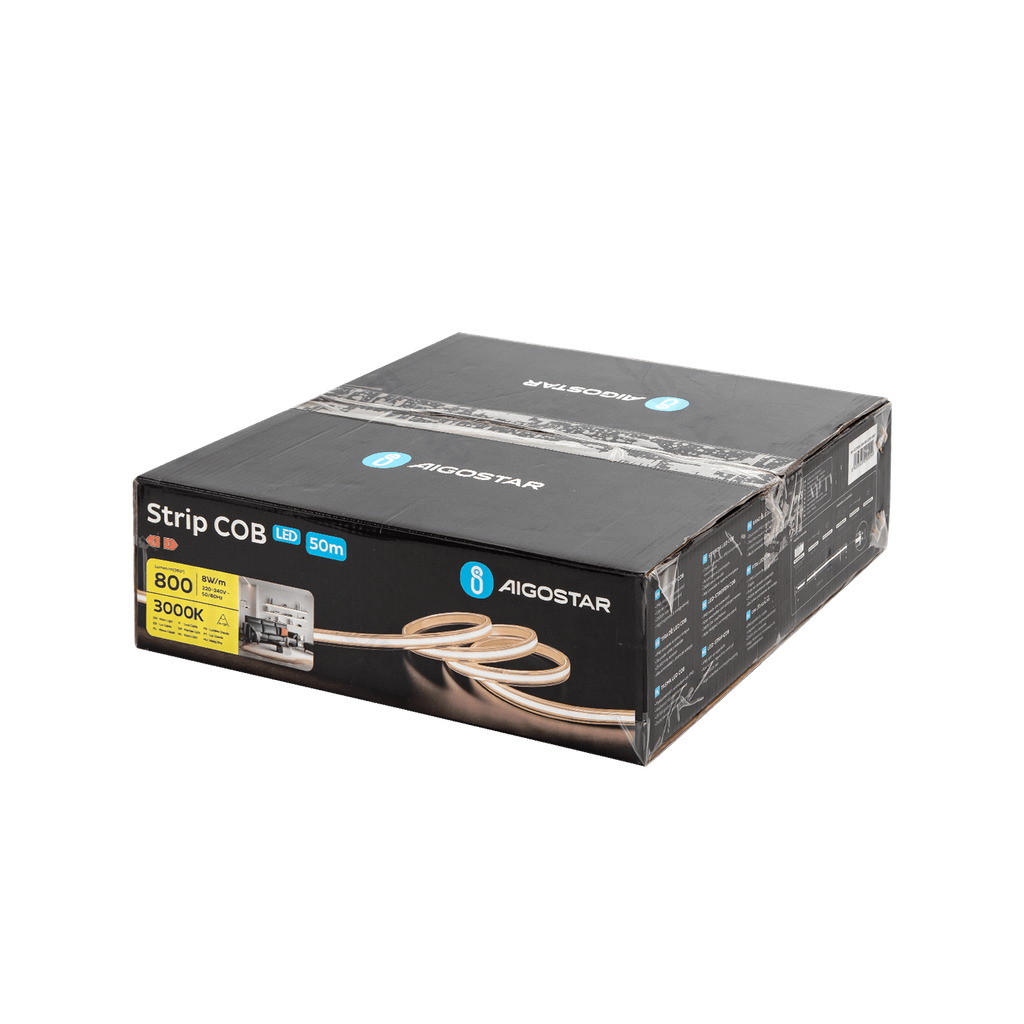 [B10302J8D] LED draadloze lichtstrip COB 50m 8mm 3000k