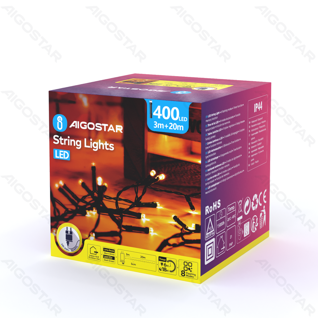 Platte lichtstrook met laag voltage Warm wit 20m IP44 Binnen/Buiten Kleurvak
