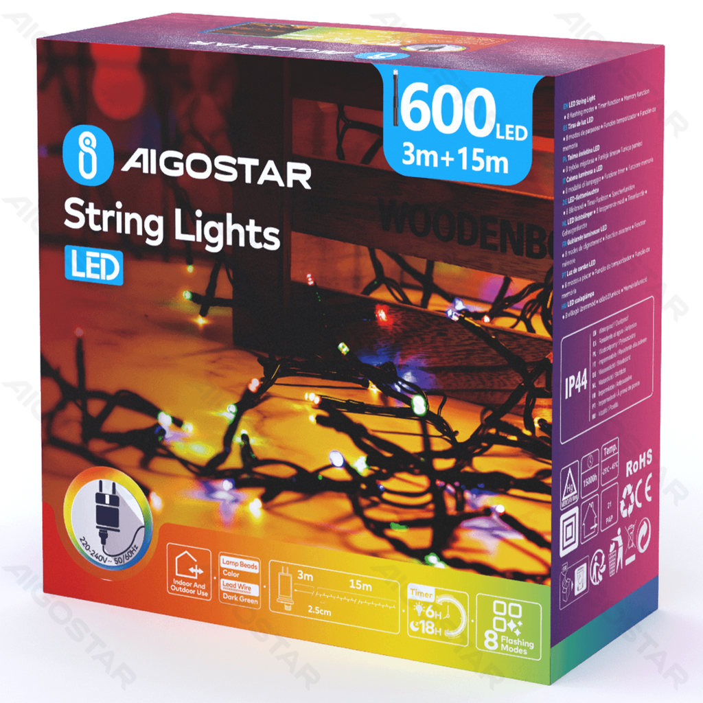 Platte lichtstrook RGBY 15m IP44 Binnen/Buiten Kleurvak