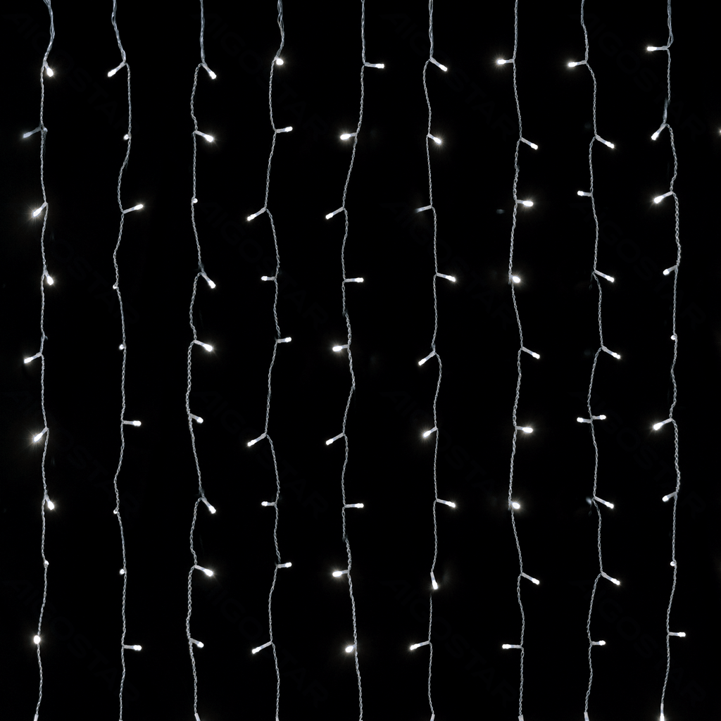 [B10303JU0] Vorhang aus flachen Lichtstreifen mit niedriger Spannung Kaltweiß 3m*3m IP44 Innen/Outdoor 10 Strips Farbbox