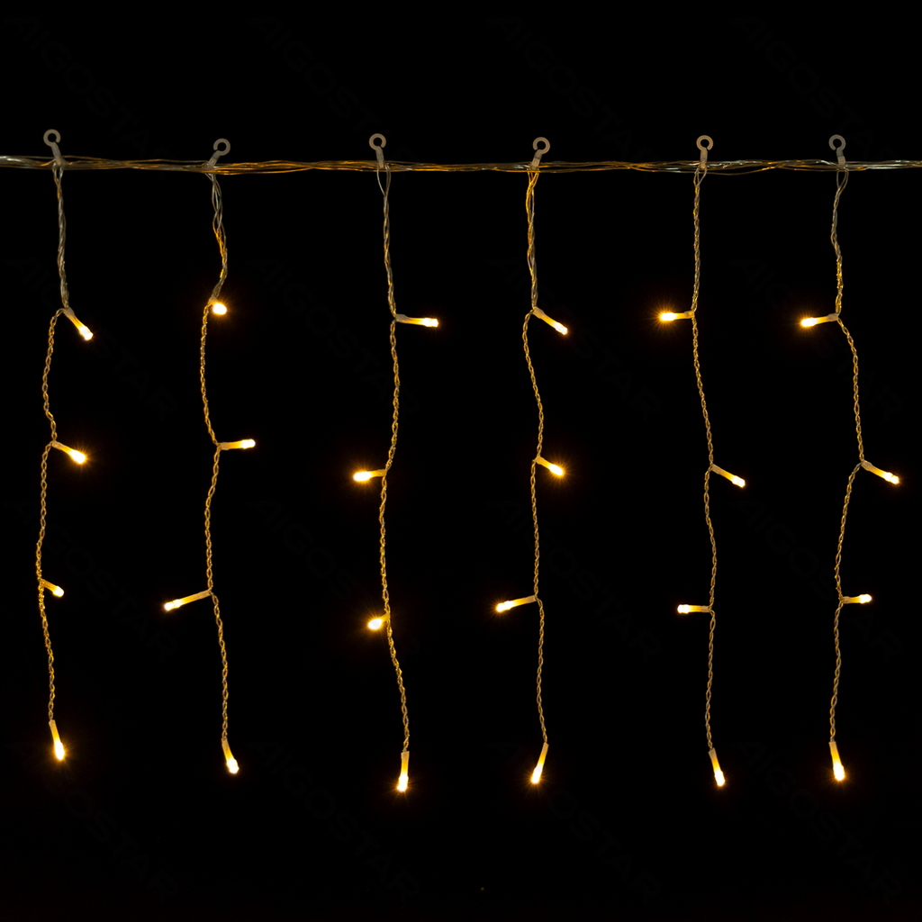 Bande lumineuse plate en forme de glaçon avec basse tension Blanc chaud 20 m*0,4 m IP44 Intérieur/extérieur 100 bandes Boîte couleur