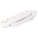 Aigostar L-serie Duitse 5-voudige stekkerdoos met schakelaar 1 5M 3G1 5mm² wit en grijs