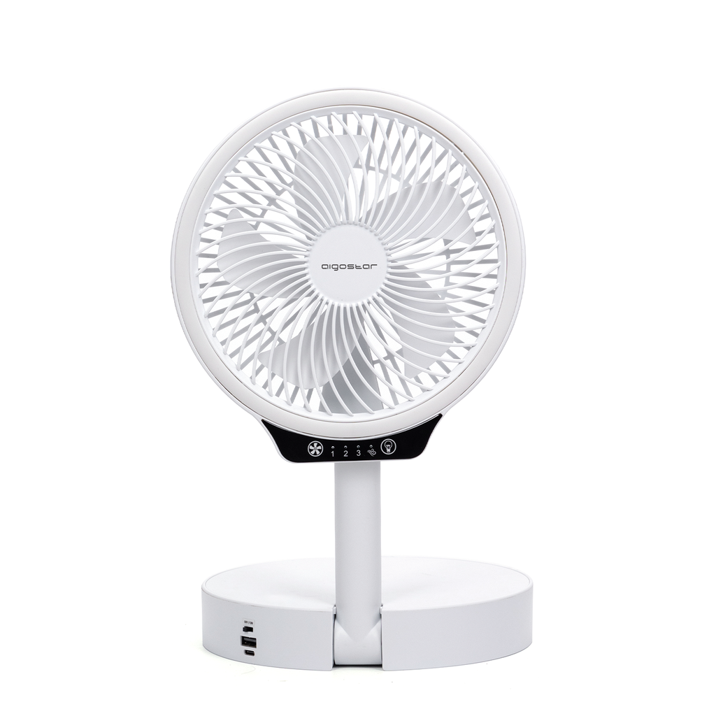 [330100A4T] Tafelventilator 5 bladen 3 snelheden 8000 mAh wit