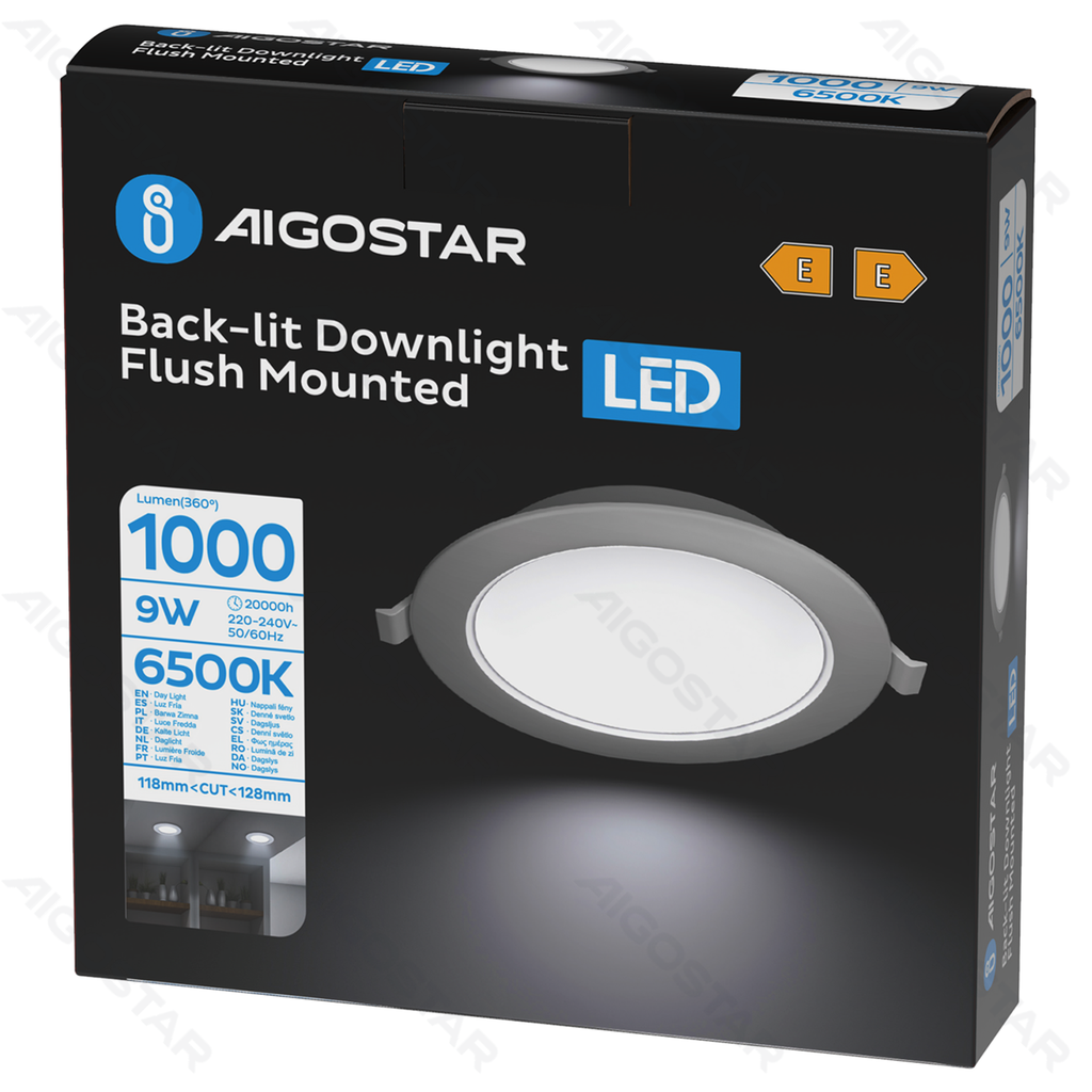 [B10405WFQ] E6 LED Inbouw Downlight Rond 9W Wit Licht