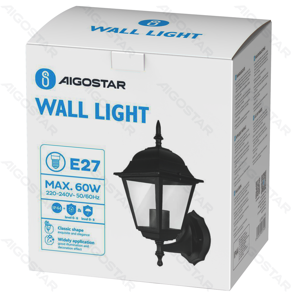 Vintage Wall Lamp Black (Without Light Source) E27