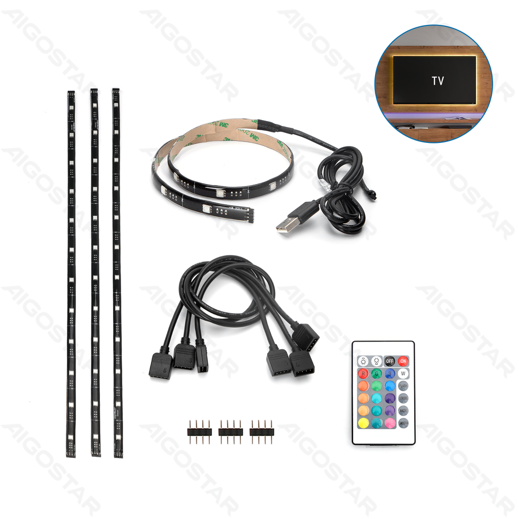 [B10301TYQ] LED Laagspanning Lichtstrip voor TV 4 * 0,5m RGB