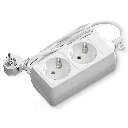 Duitse 2-voudige stekkerdoos zonder schakelaar 5M 3G1 5mm² wit