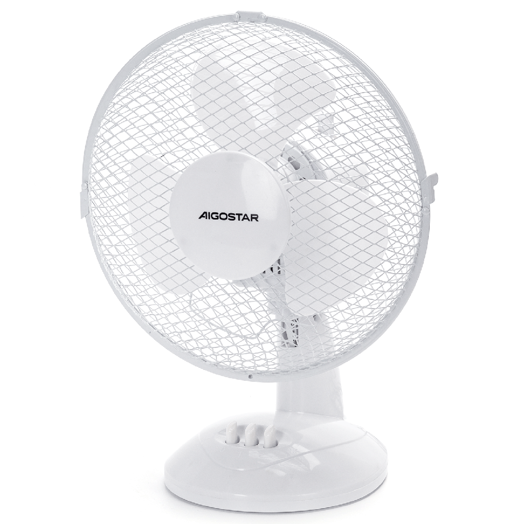 [330100JTM] Tafelventilator 9 inch 3 bladen 2 snelheden wit