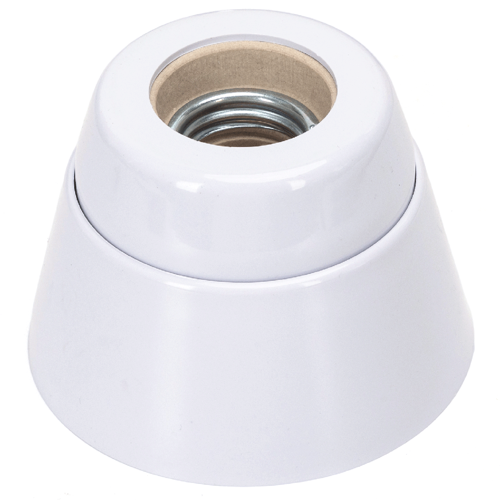 E27 Ceramic Light Socket, White