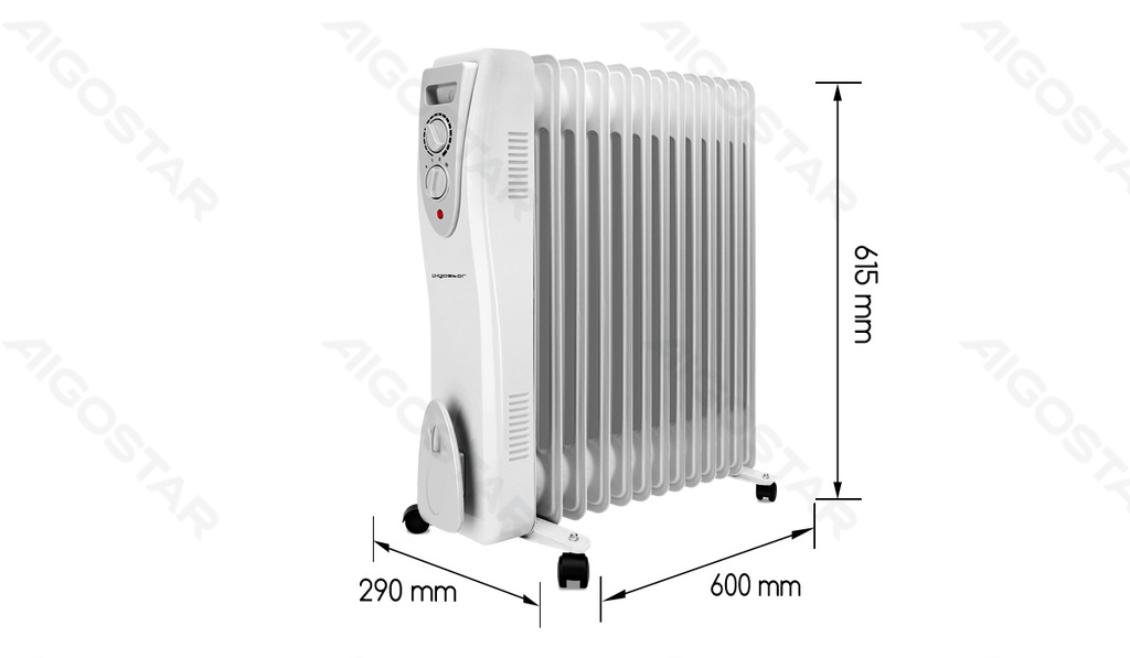 [330000JHF] 3000W 13 vinnen U-vormige oliegevulde radiator