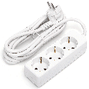 Duitse 3-voudige stekkerdoos zonder schakelaar 3M 3G1 5mm² wit