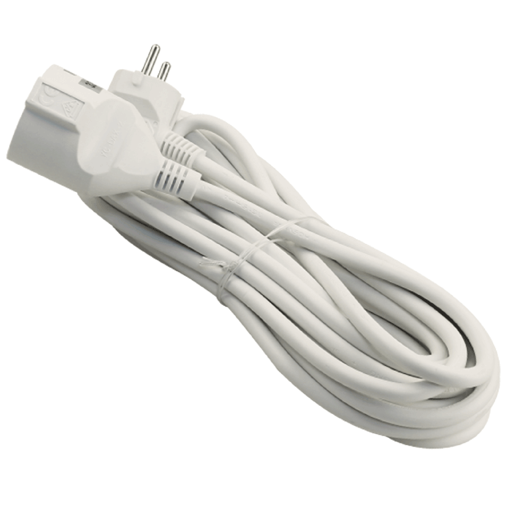Rallonge allemande 3G 1,5 mm² 8 m, blanche