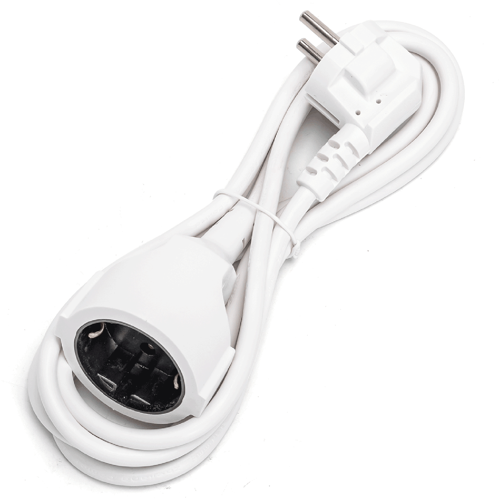 [B20103FMW] Duits Verlengsnoer 3G1.0mm² 2M Wit