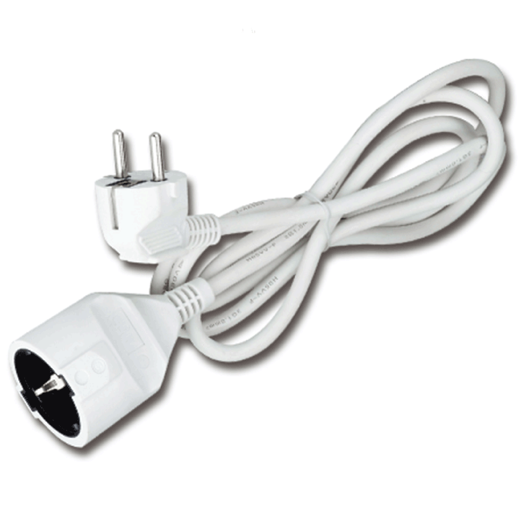 Rallonge allemande 3G 1,5 mm² 2 m blanche