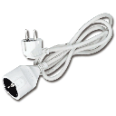Deutsches Verlängerungskabel 3 x 1,5 mm² 2 m, weiß