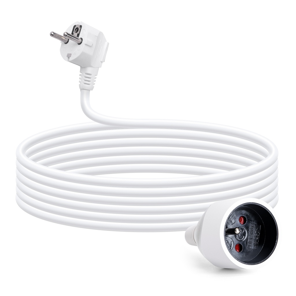 [B20103FNA] Frans Verlengsnoer 3G1.0mm² 3M Wit