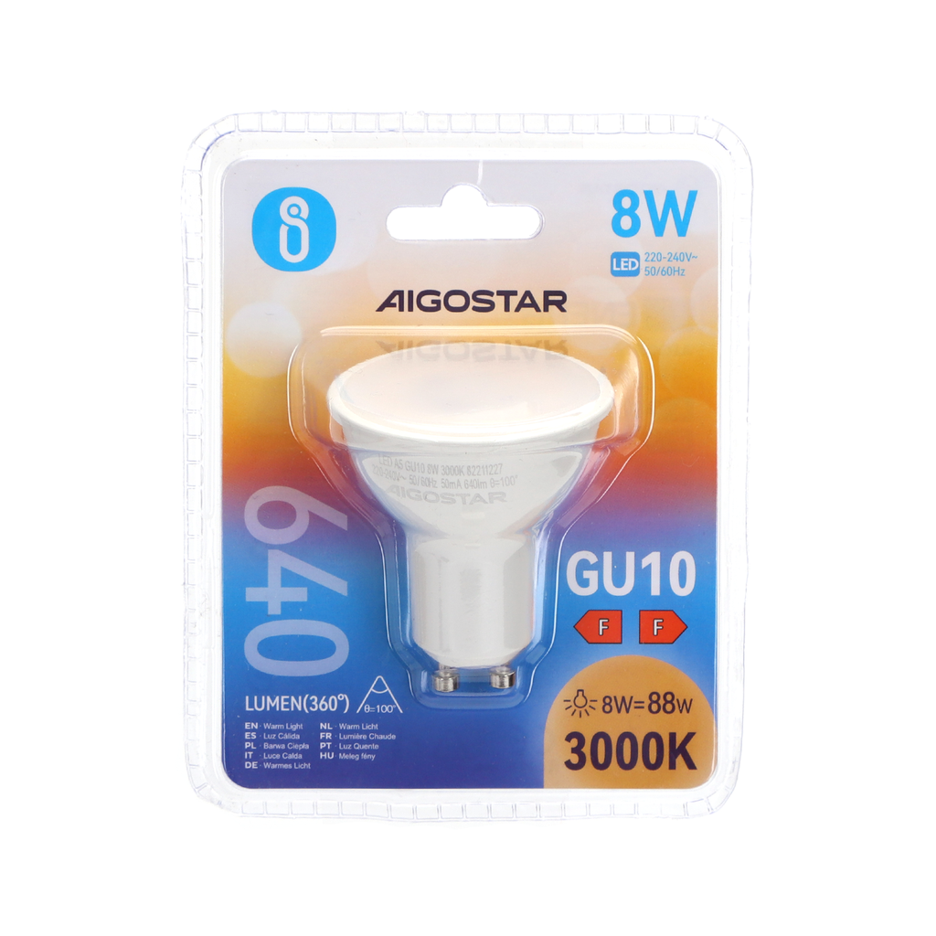 [A000317] LED A5 GU10,8W 3000K 640Lm