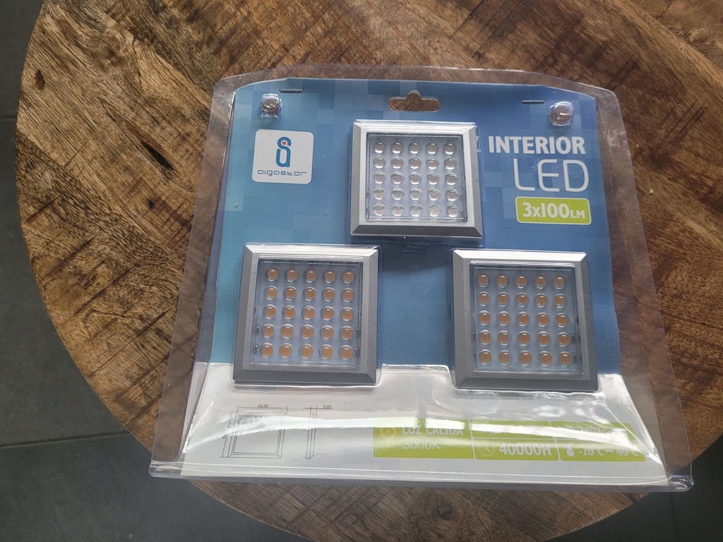 Aigostar Led Meubilair 7.5W 3000K 3X100lm SQUARE  kastverlichting
