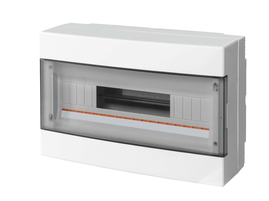 [EC60018] EC elettrocanali EC Surface-Mounted Box  18 Modules IP40 White 1 Row