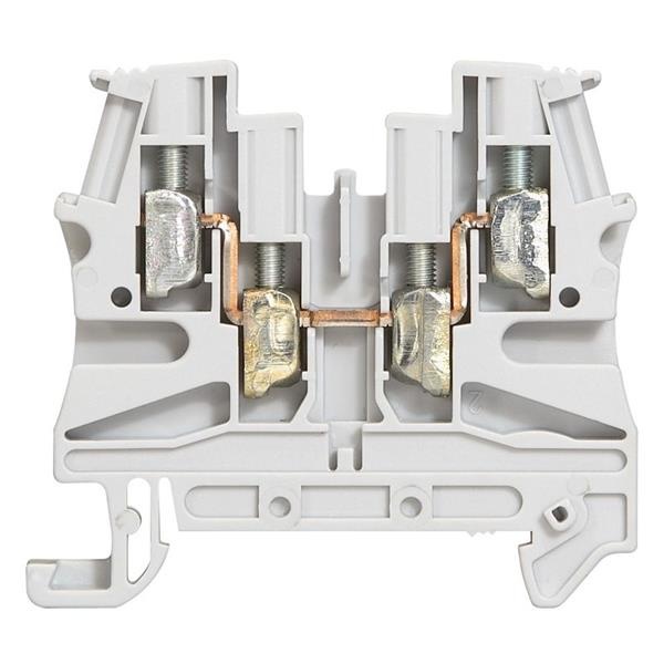[LE37169] Borne à vis LEGRAND à 1 connexion - 2 entrées / 2 sorties 4 mm² (pas de 6 mm), gris -