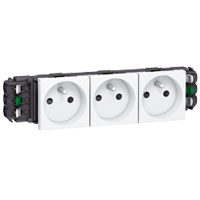LEGRAND Mosaic contactdoos DLP 3x 2P+A steekklem 10/16A 250V 6 modules