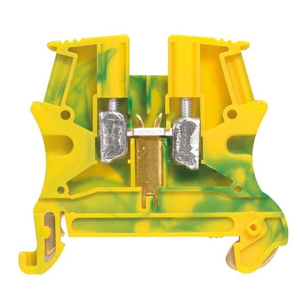 [LE037171] Borne à vis LEGRAND, 1 connexion, 4 mm² (écartement 6 mm) - embase métallique, vert/jaune