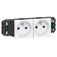 [LE77302] LEGRAND Mosaic Steckdose DLP 2x 2P+A Steckklemme 10/16 A 250 V – 4 Module