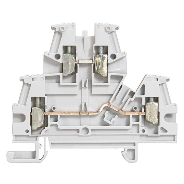 [LE037168] Borne à vis LEGRAND à 2 connexions - 2 étages - 4 mm² (pas de 6 mm), gris