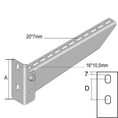 [WKS600] LedLightDirect Geschroefde wandconsole H = 139 B = 617