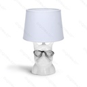 Lampe de table « Chien » en céramique, culot E14, blanche