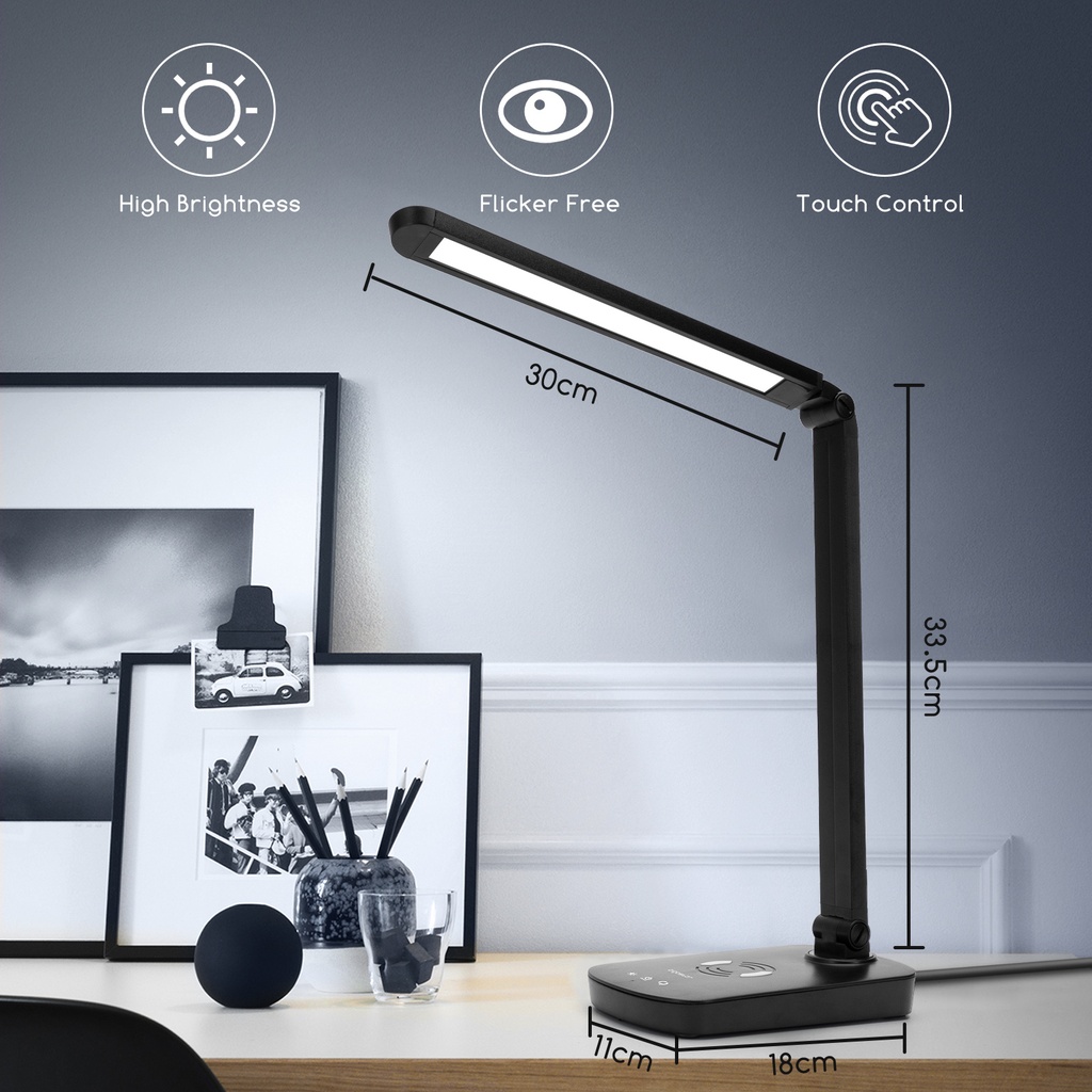 [A196486] Lampe de bureau LED -  Lampe de table 11 noire 5 W 6400-2700 K