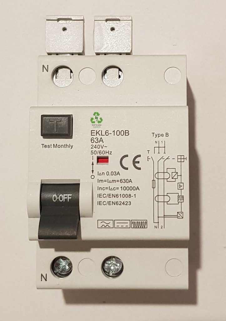[EWP226872] EWP Solutions Aardlekschakelaar type B 2P 63A 300mA 10kA AC/DC