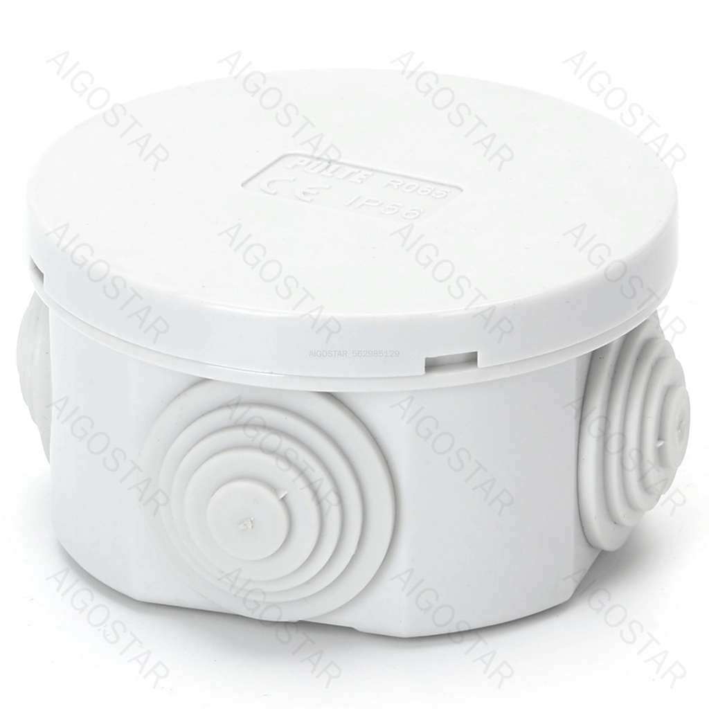 Round Waterproof Junction Box, IP44, Gray, 60 x 40 mm