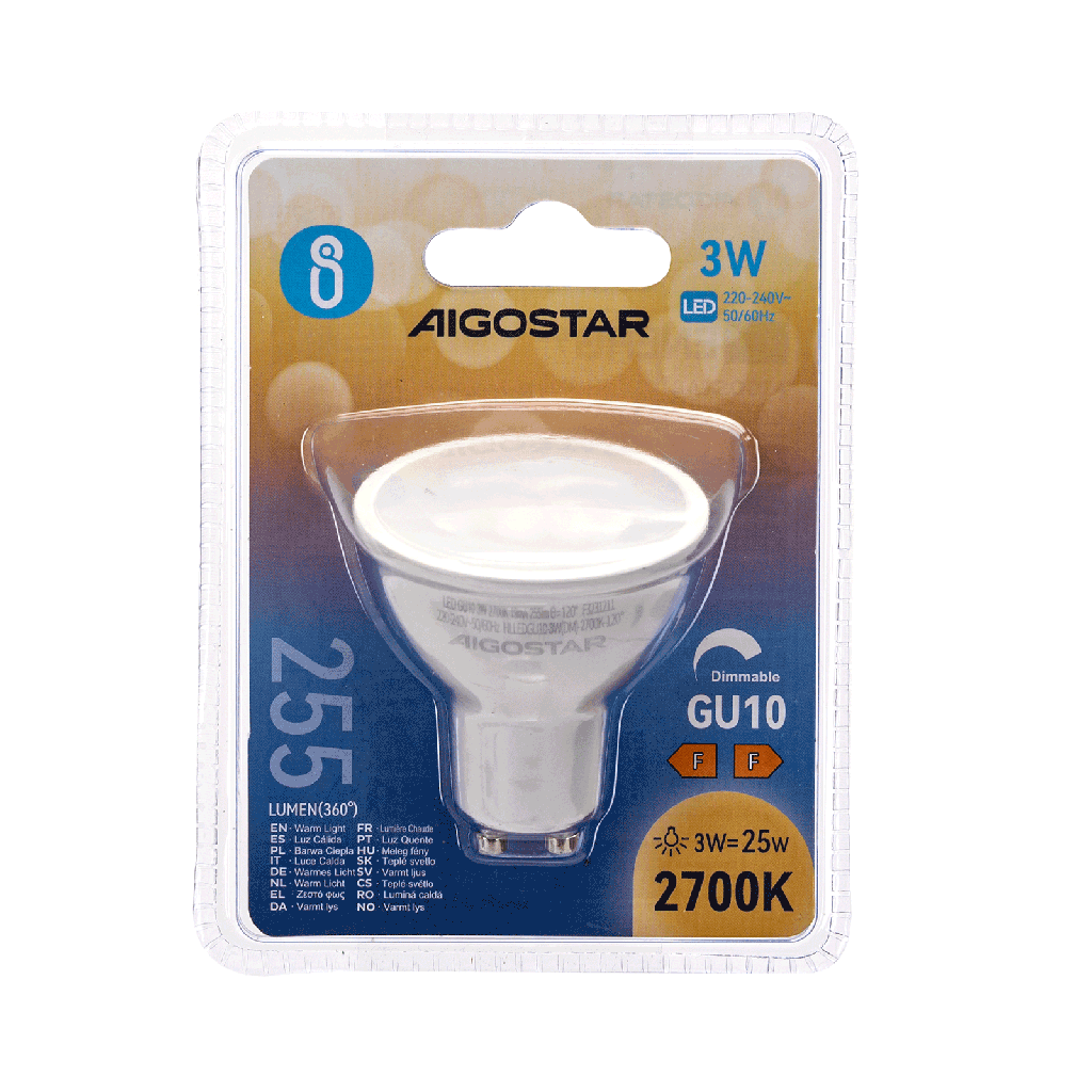 [A363659] Aigostar LED A5 GU10 3W 2700K 255Lm