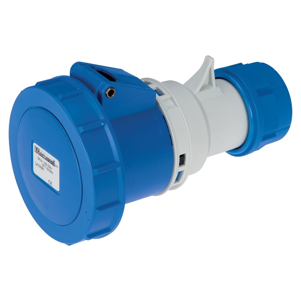 ELETTROCANALI CEE koppelstekker 250V 2P+T 32A IP67 BLAUW