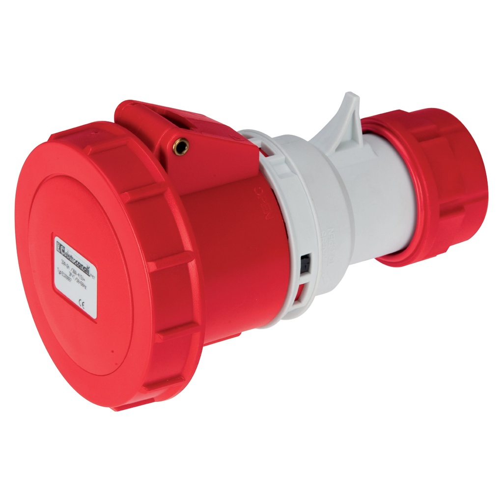 [EC-69089] ELETTROCANALI CEE, fiche de raccordement 415 V, 3P+N+T, 32 A, IP67, ROUGE