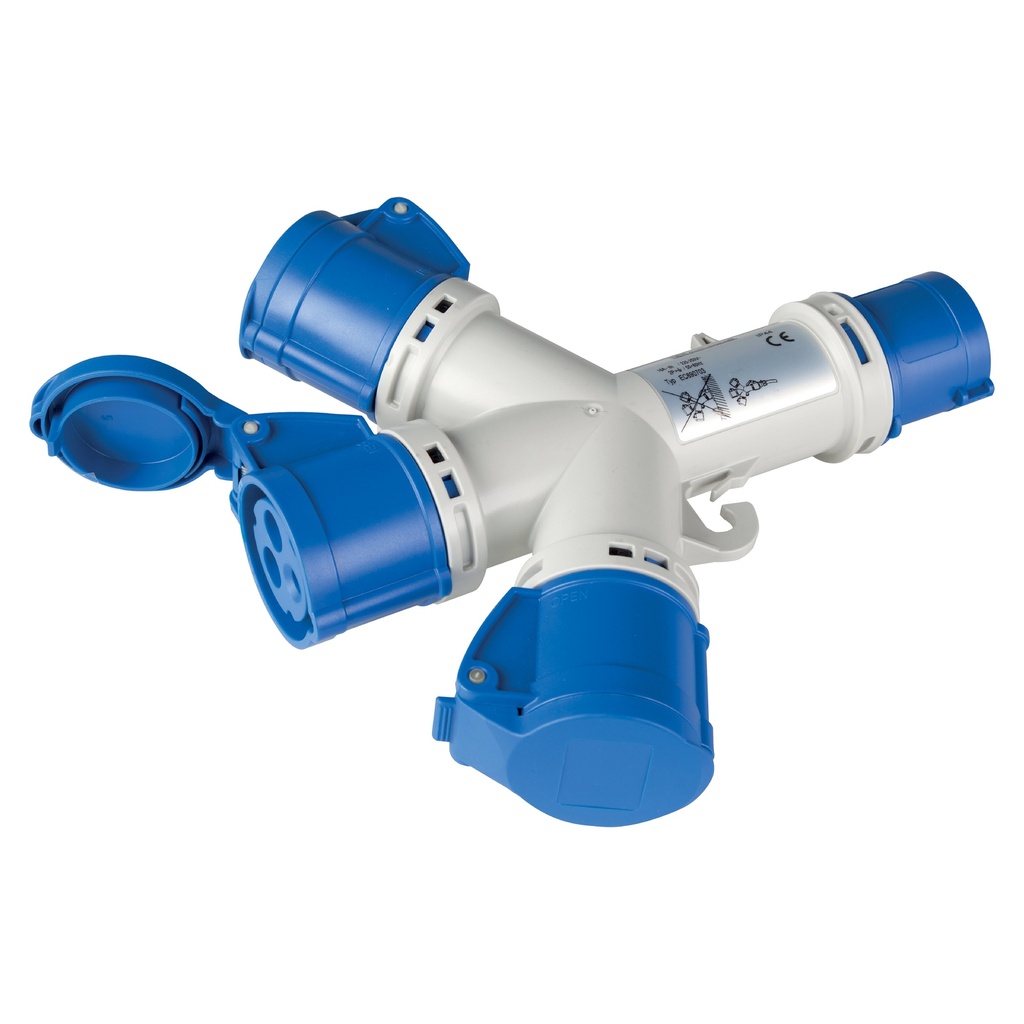 ELETTROCANALI CEE-Stecker 250 V, 3-polig + Schutzleiter, 16 A, IP44, BLAU