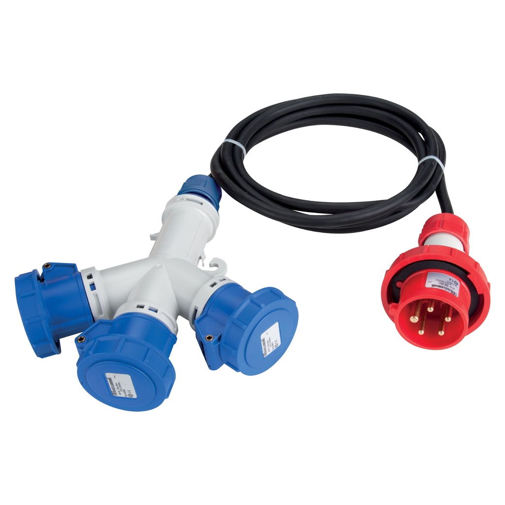 [EC-69075] Fiche ELETTROCANALI CEE 415 V, 3P+N+T, 16 A, IP67, ROUGE