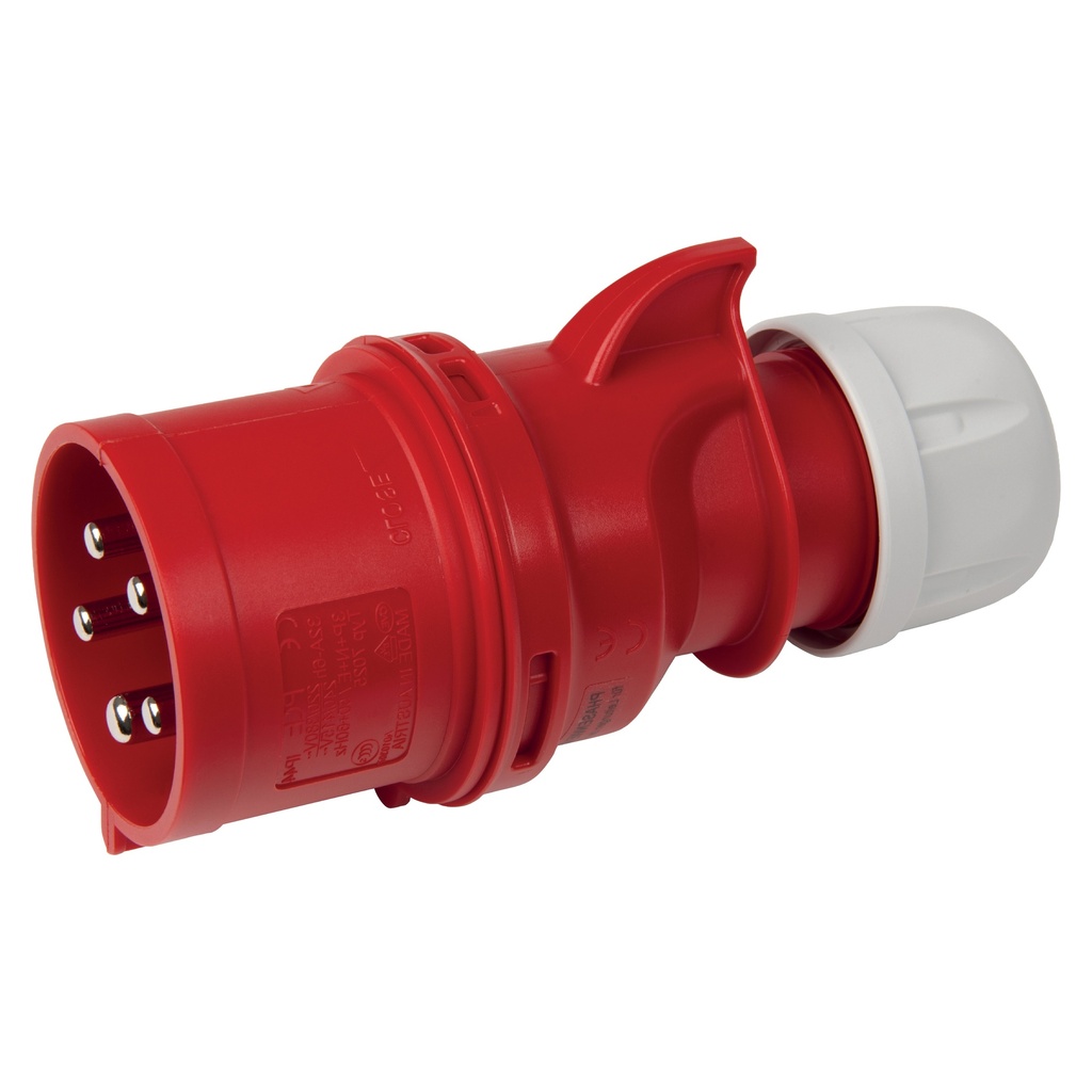 [EC-69072] ELETTROCANALI CEE Plug 415V 3P+T 16A IP44 RED