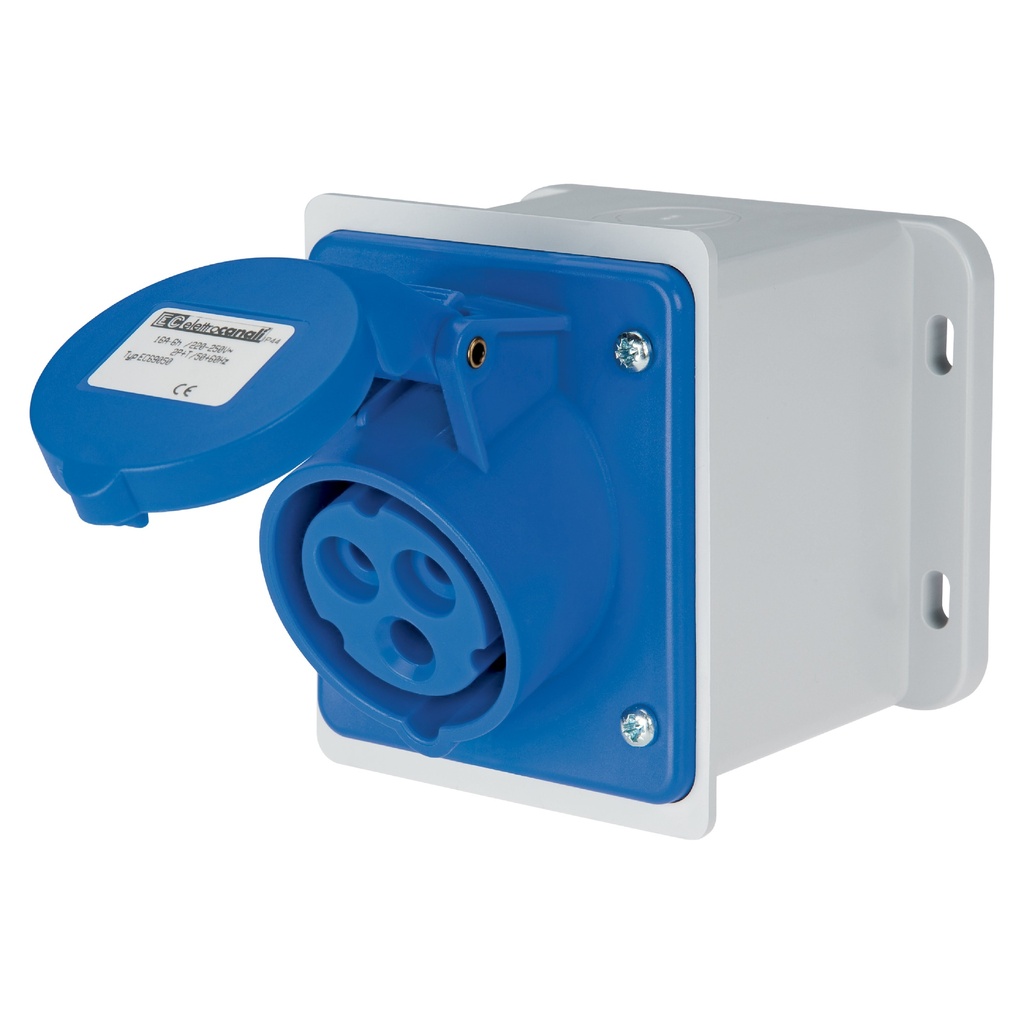 [EC-690501] EC Elettrocanali ELETTROCANALI CEE stopcontact 250V 2P+T 16A IP44 BLAUW