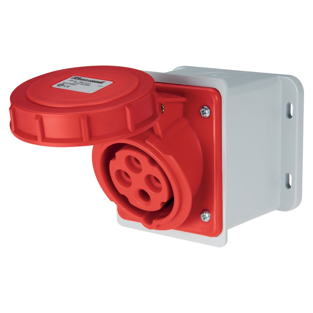 [EC-690531] Prise ELETTROCANALI CEE 415 V, 3 pôles + terre, 16 A, IP67, ROUGE