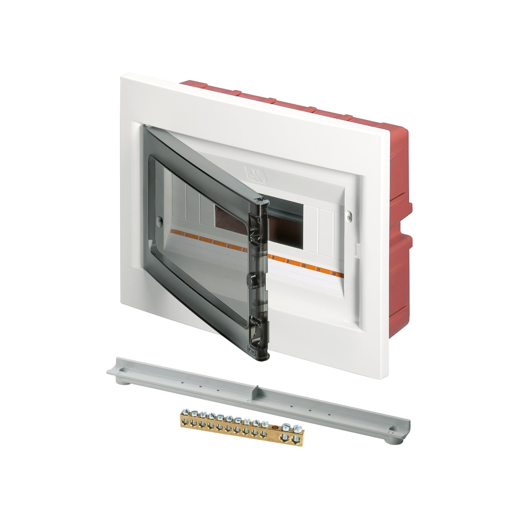 [EC-63012BE] ELETTROCANALI 12-module flush-mount cabinet + kit, IP40, WHITE